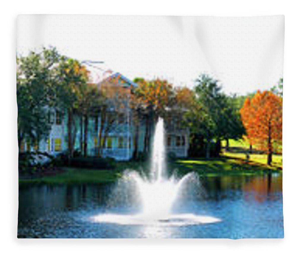 Old Key West Fleece Blanket featuring the photograph Old Key West Resort Panorama Walt Disney World by Thomas Woolworth