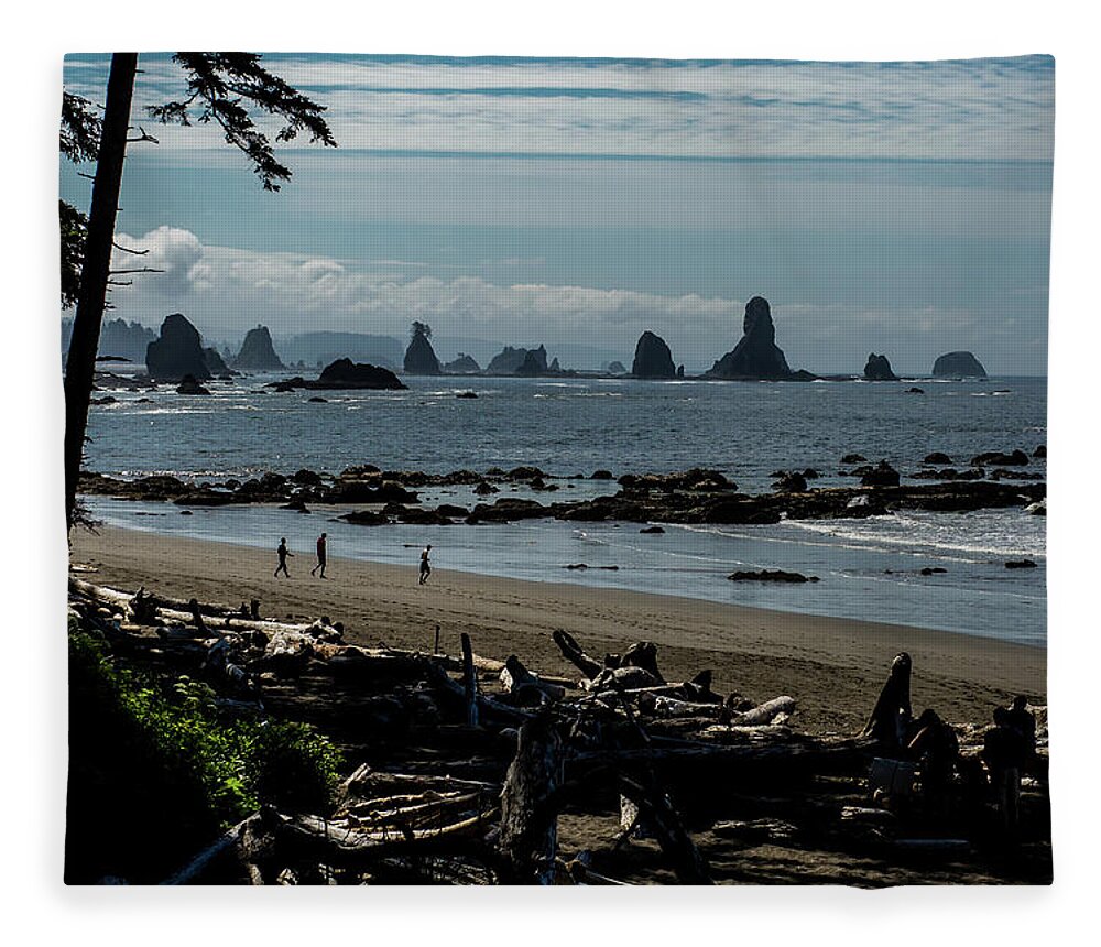 Beach Fleece Blanket featuring the photograph Olympic National Park Third Beach by Julieta Belmont