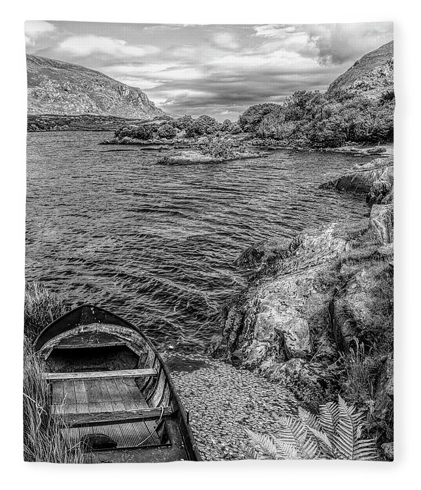Boats Fleece Blanket featuring the photograph On a Lake of Dark Waters by Debra and Dave Vanderlaan