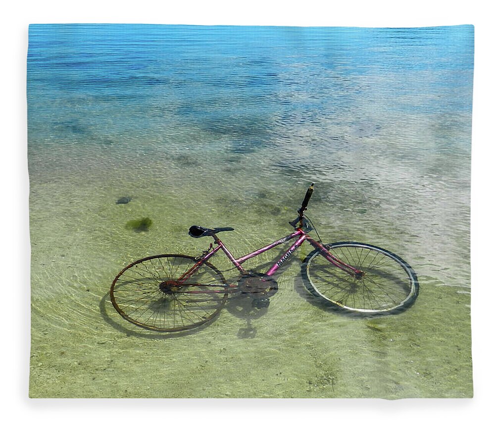 Bicycle Fleece Blanket featuring the photograph Oops by Leslie Struxness