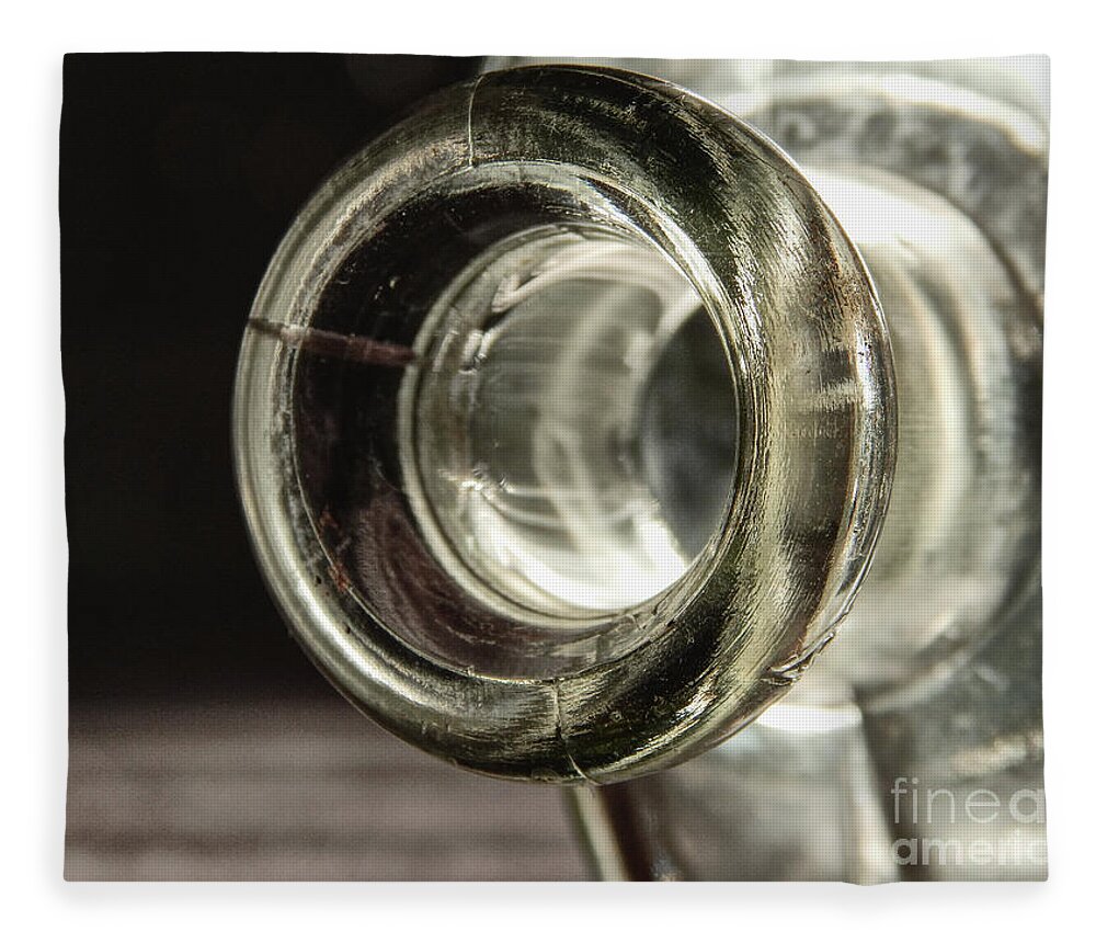 Glass Bottle Fleece Blanket featuring the photograph Opening of Glass Bottle by Phil Perkins