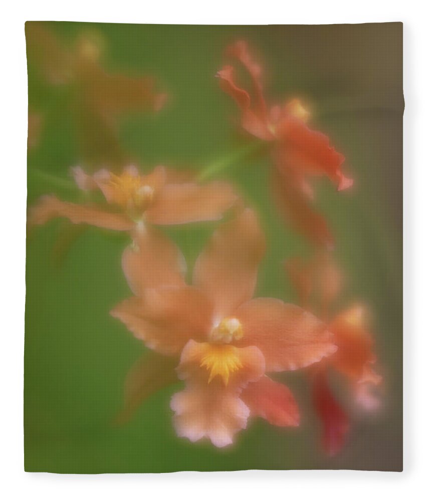 Flower Fleece Blanket featuring the photograph Orchid by Minnie Gallman