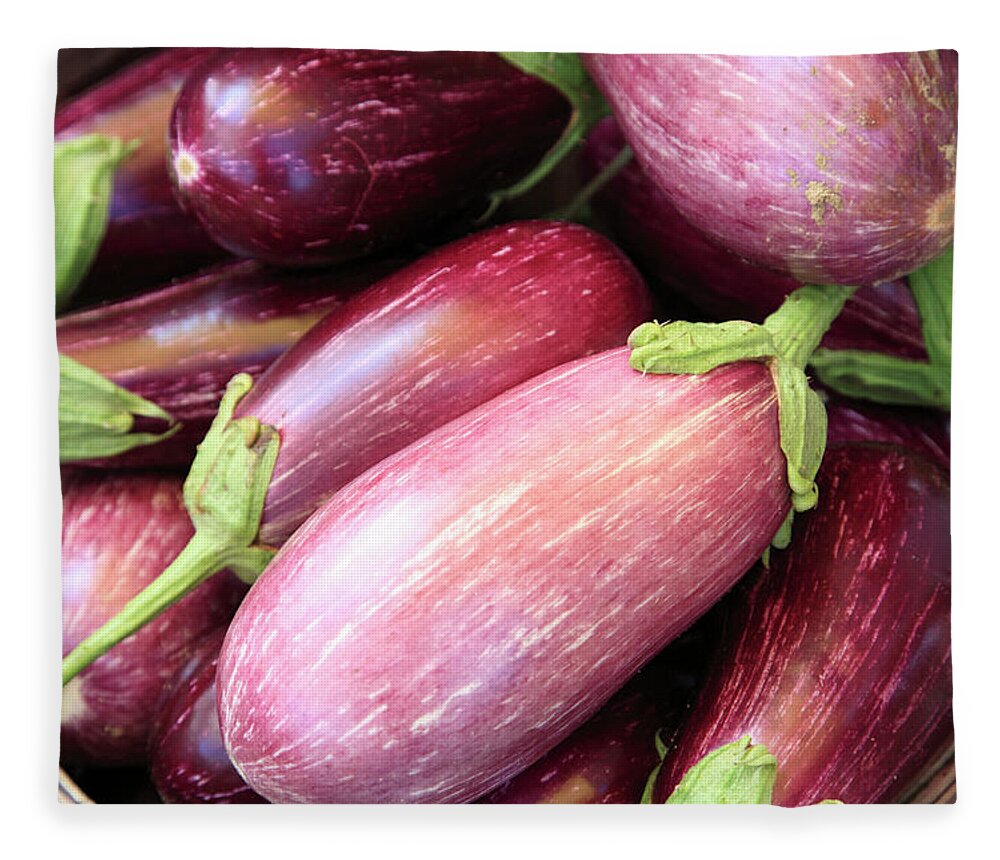 Bucket Fleece Blanket featuring the photograph Organic Eggplant by Wendy Connett
