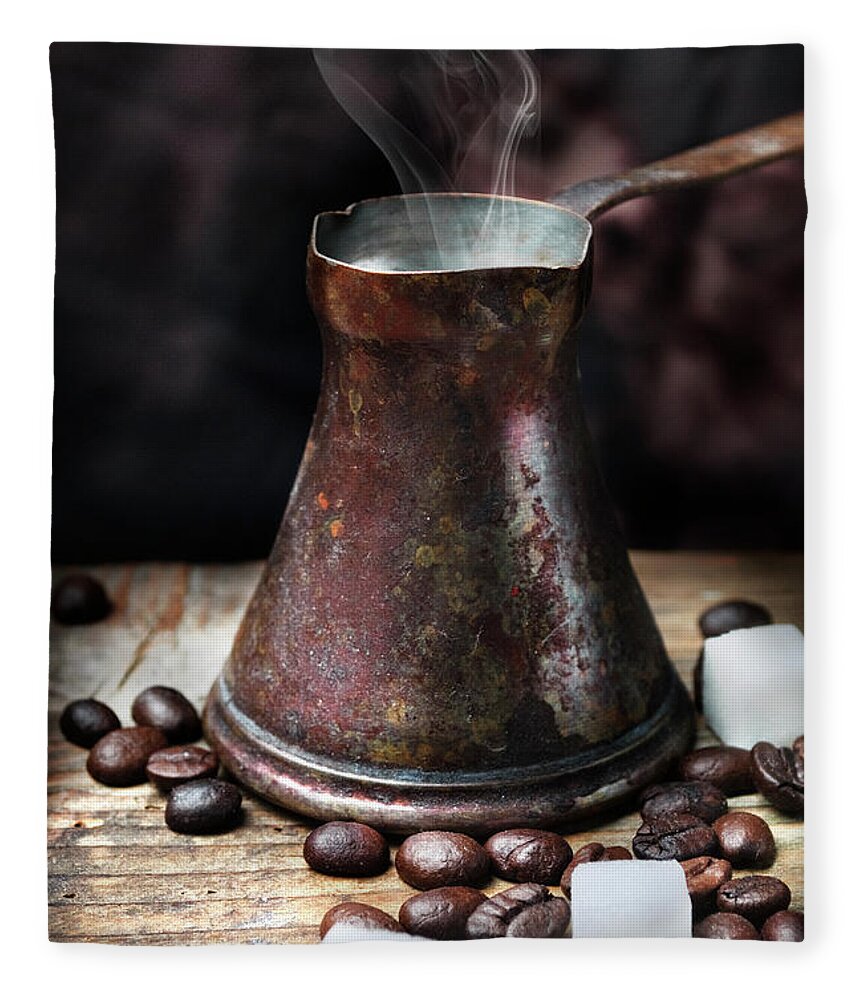 Coffee Fleece Blanket featuring the photograph Oriental coffee pot by Jelena Jovanovic