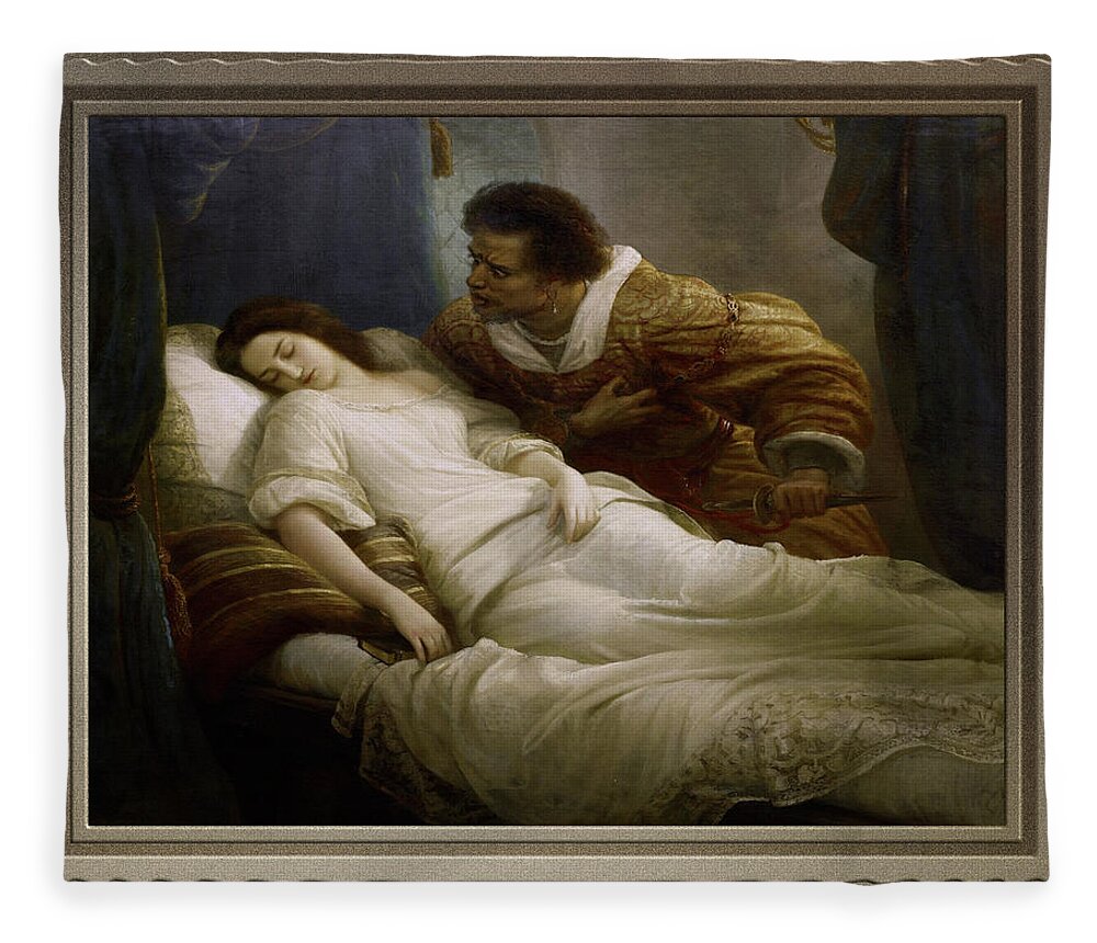 Othello Fleece Blanket featuring the painting Othello by Christian Kohler by Rolando Burbon