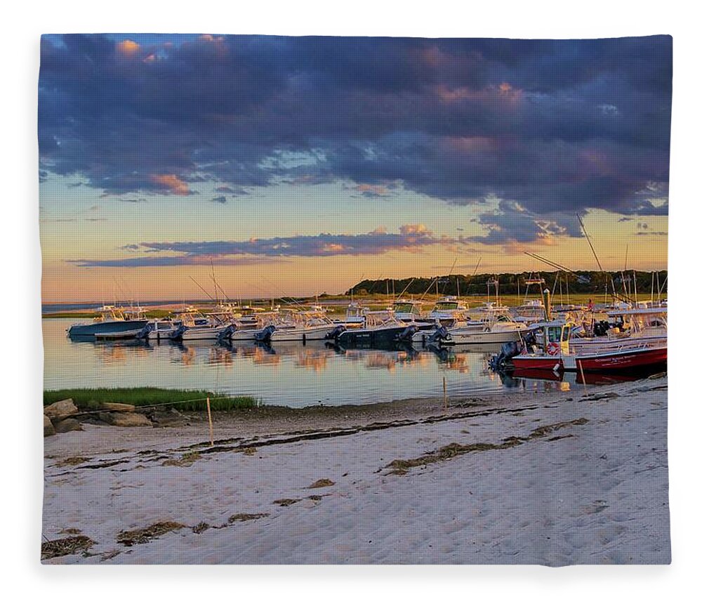 Sunset Fleece Blanket featuring the photograph Outermost Harbor Marine Sunset by Marisa Geraghty Photography