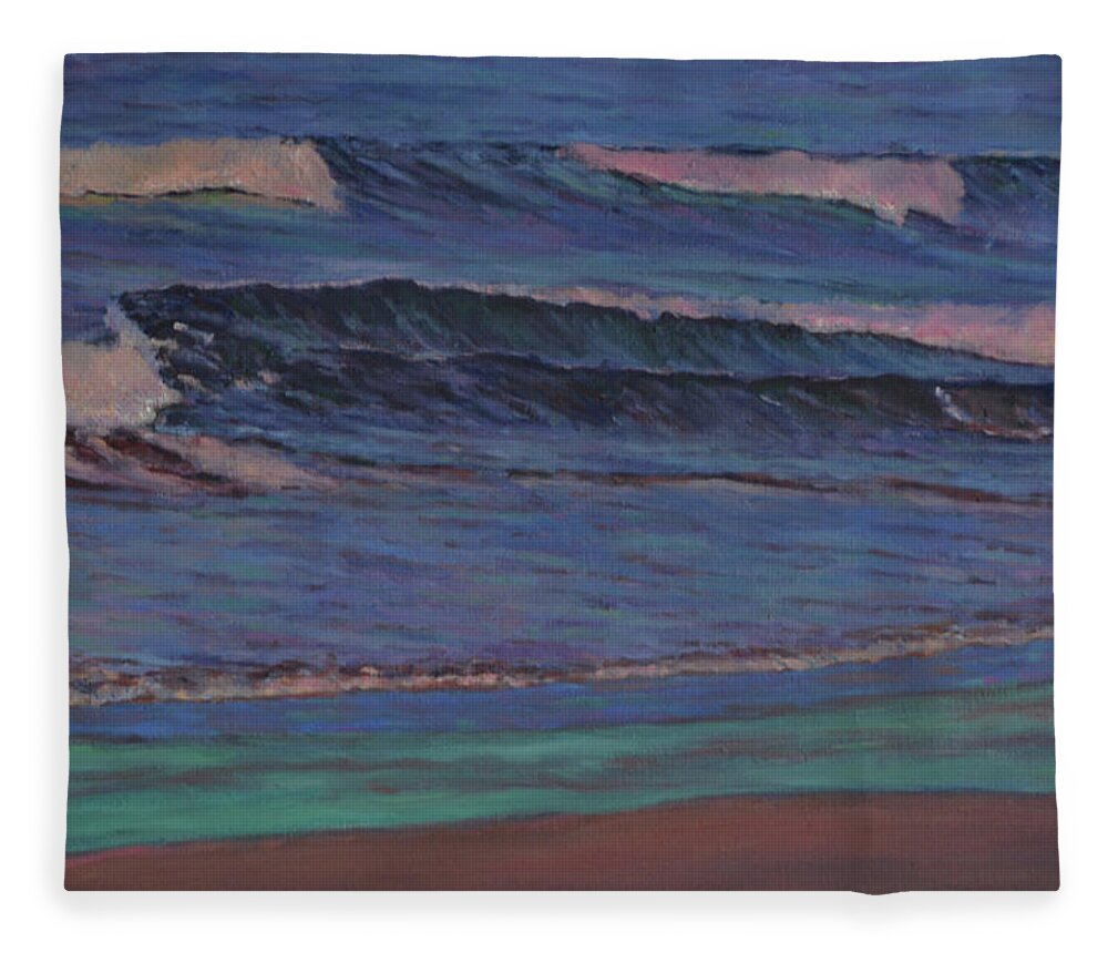 Pacific Beach Fleece Blanket featuring the painting Pacific Beach by Beth Riso