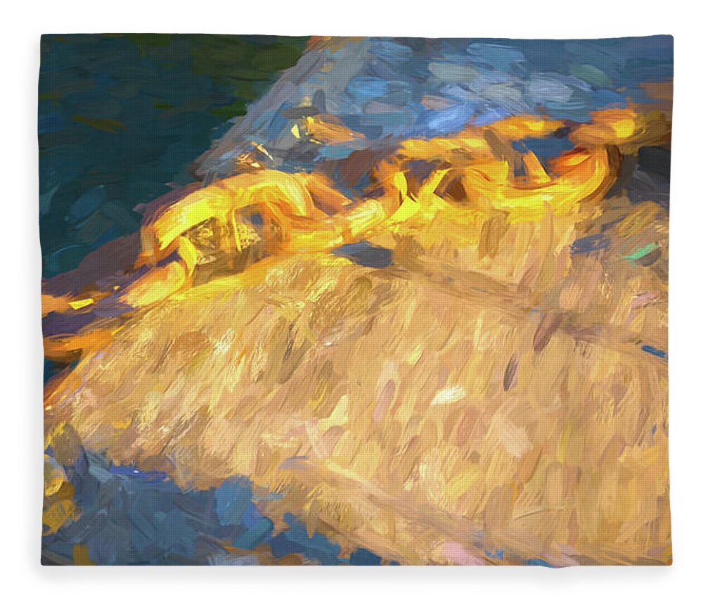 Chain Fleece Blanket featuring the digital art Painted Chain by Cathy Anderson