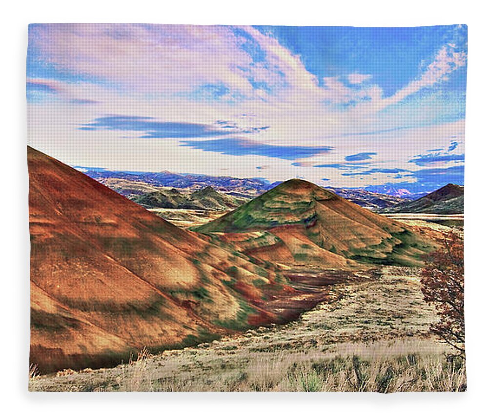 Painted Hills Fleece Blanket featuring the photograph Oregon Painted Hills Before Dawn by John Christopher