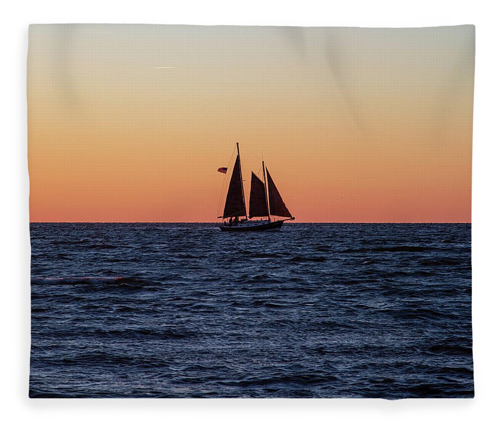 Sunset Fleece Blanket featuring the photograph Pamlico Sound Sunset 2010-10 02 by Jim Dollar