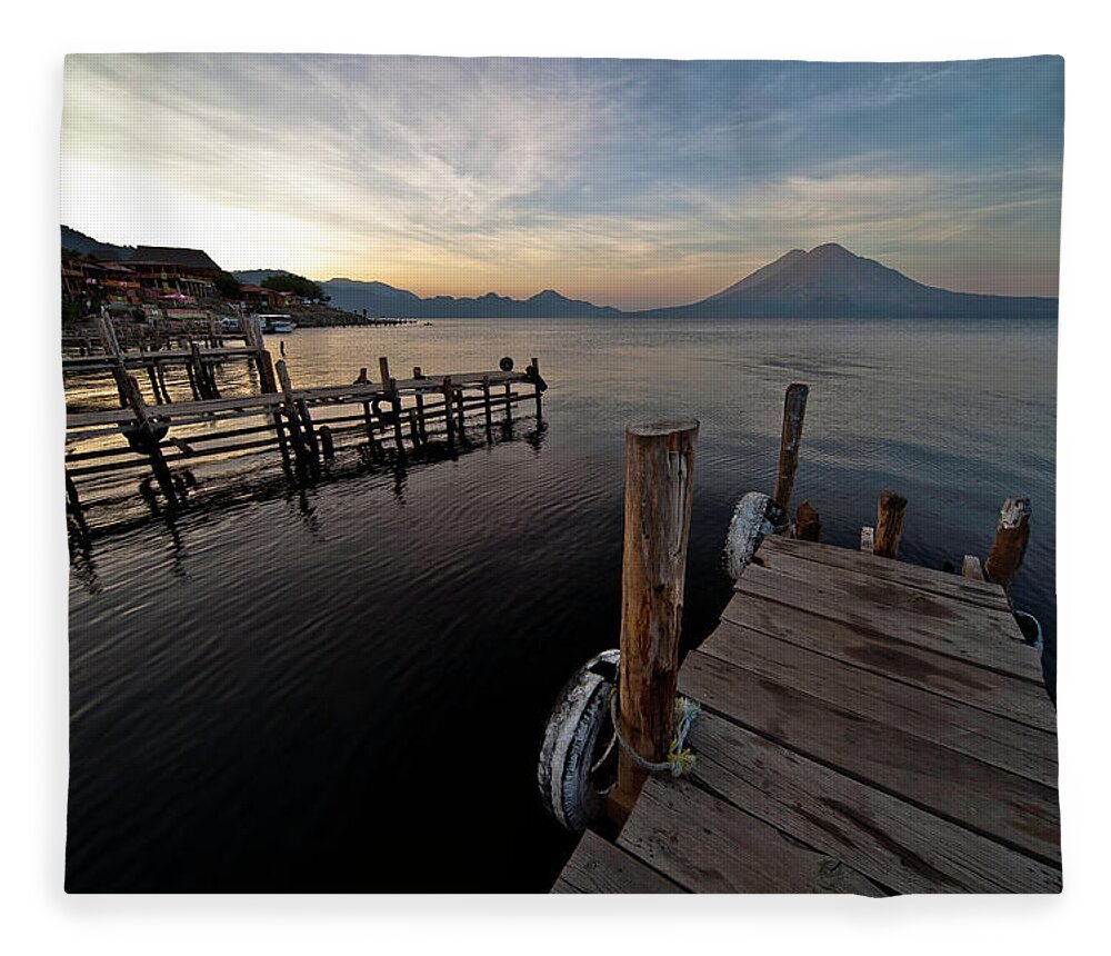 Tranquility Fleece Blanket featuring the photograph Panajachel, Lake Atitlan by Anthony Pappone