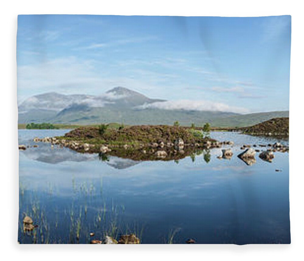 Scenics Fleece Blanket featuring the photograph Panorama Of Lochan Na Hachlaise On An by Abzee