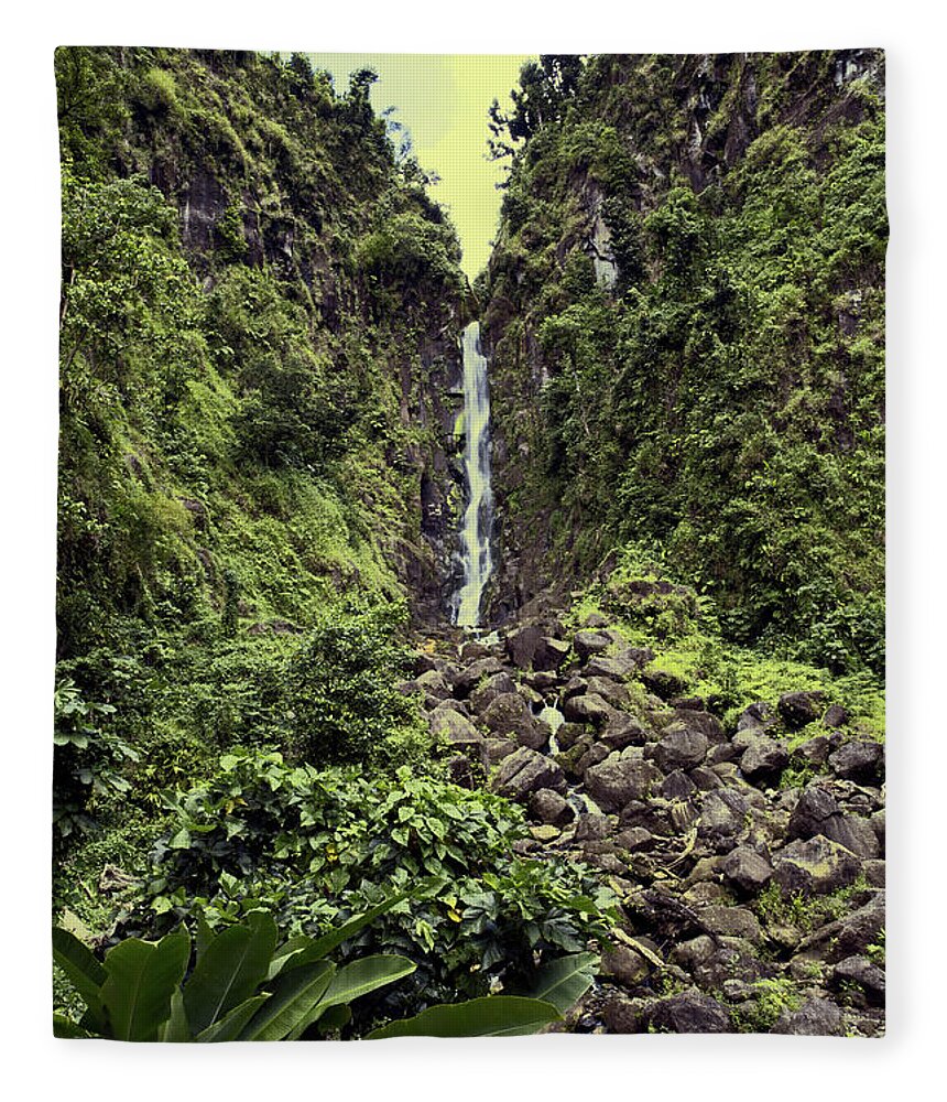 Waterfall Fleece Blanket featuring the photograph Papa at Trafalgar Falls by Pheasant Run Gallery