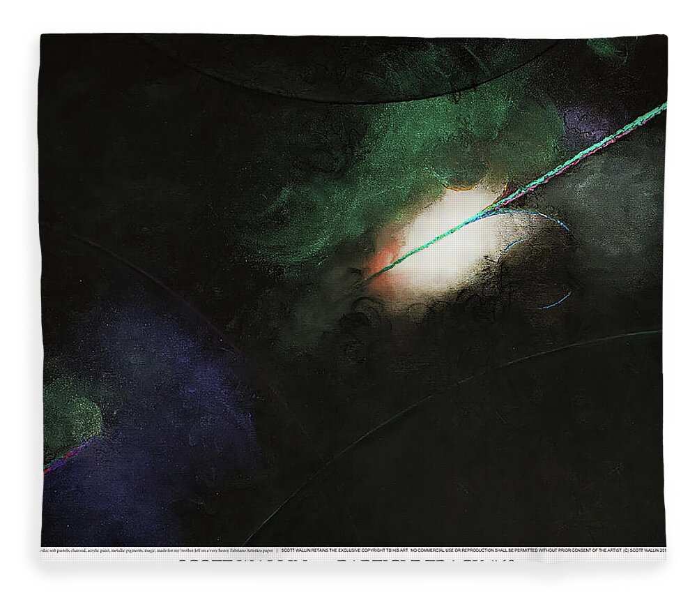 The Particle Track Series Is A Bright Fleece Blanket featuring the painting Particle Track Sixty-eight by Scott Wallin