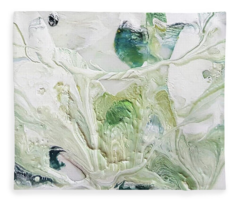 Greens Fleece Blanket featuring the painting Pastel Greens by Jo Smoley