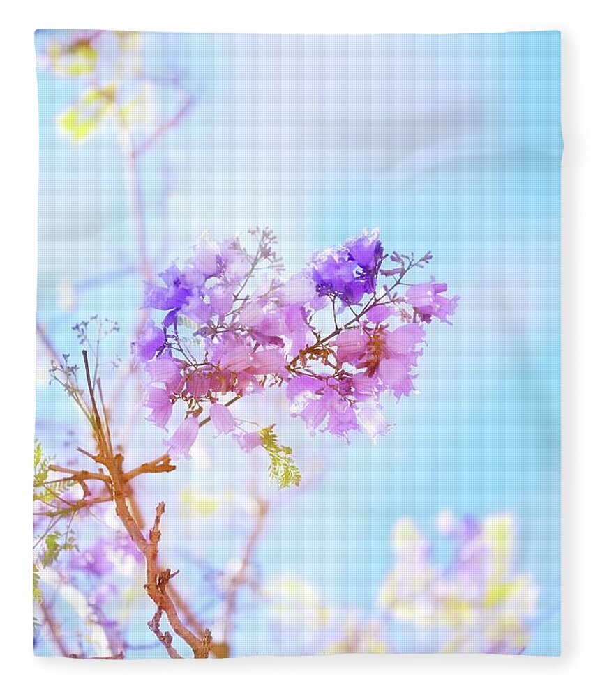 Flower Fleece Blanket featuring the photograph Pastels In The Sky by Az Jackson