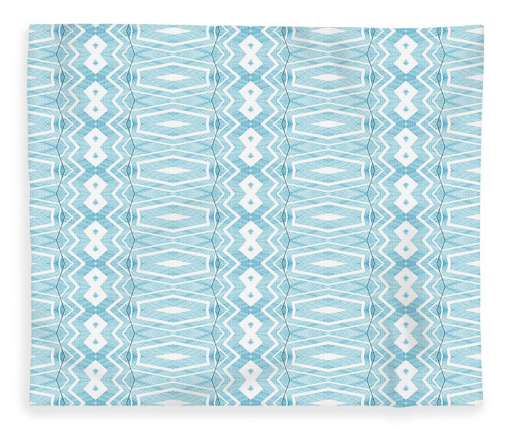 Symmetrical Fleece Blanket featuring the digital art Pattern 3 by Angie Tirado
