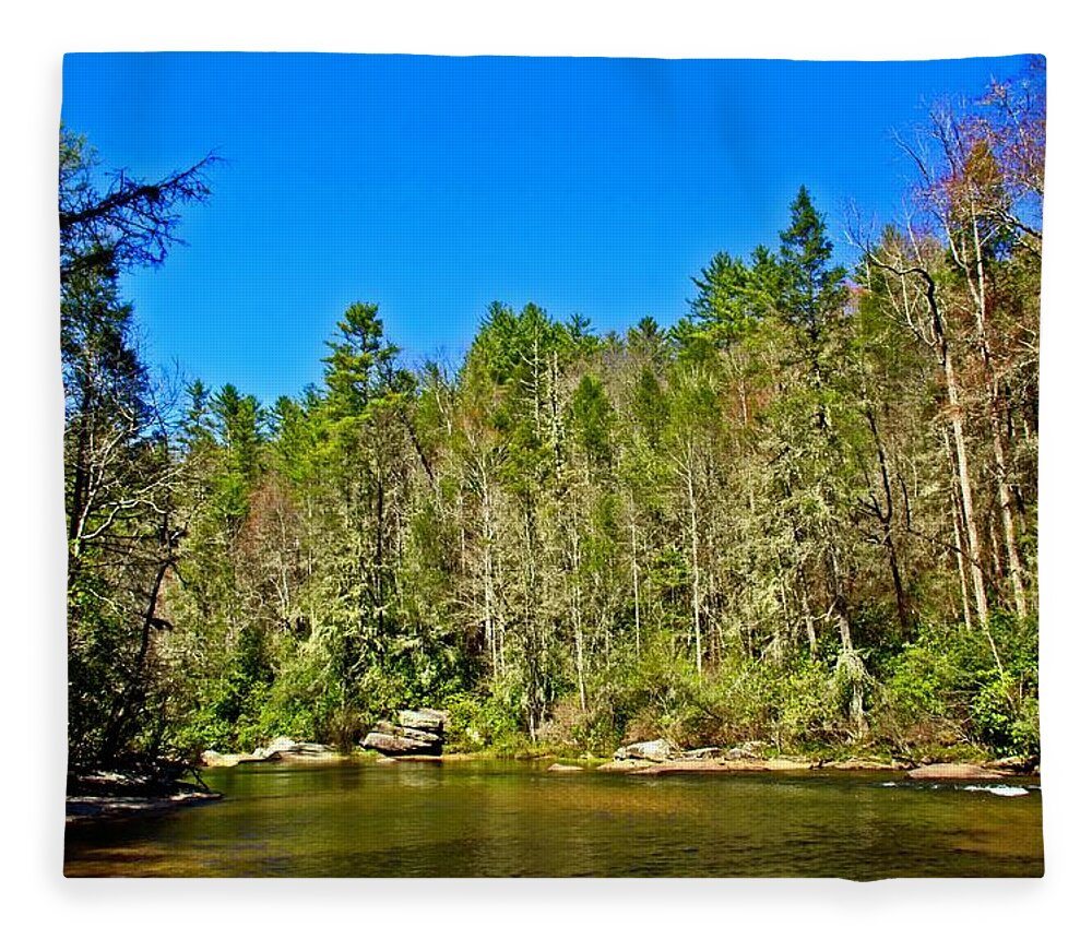 River Fleece Blanket featuring the photograph Peace Along the River by Allen Nice-Webb