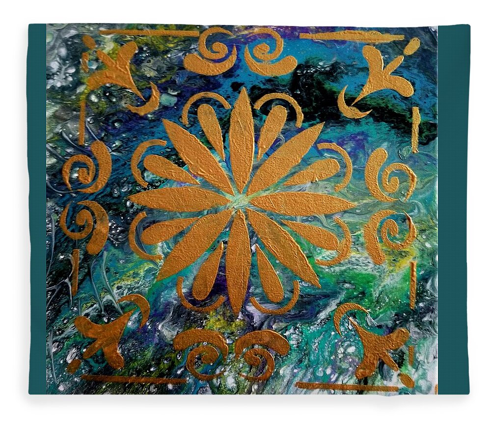 Colorful Fleece Blanket featuring the painting Peaceful mind by Valerie Josi