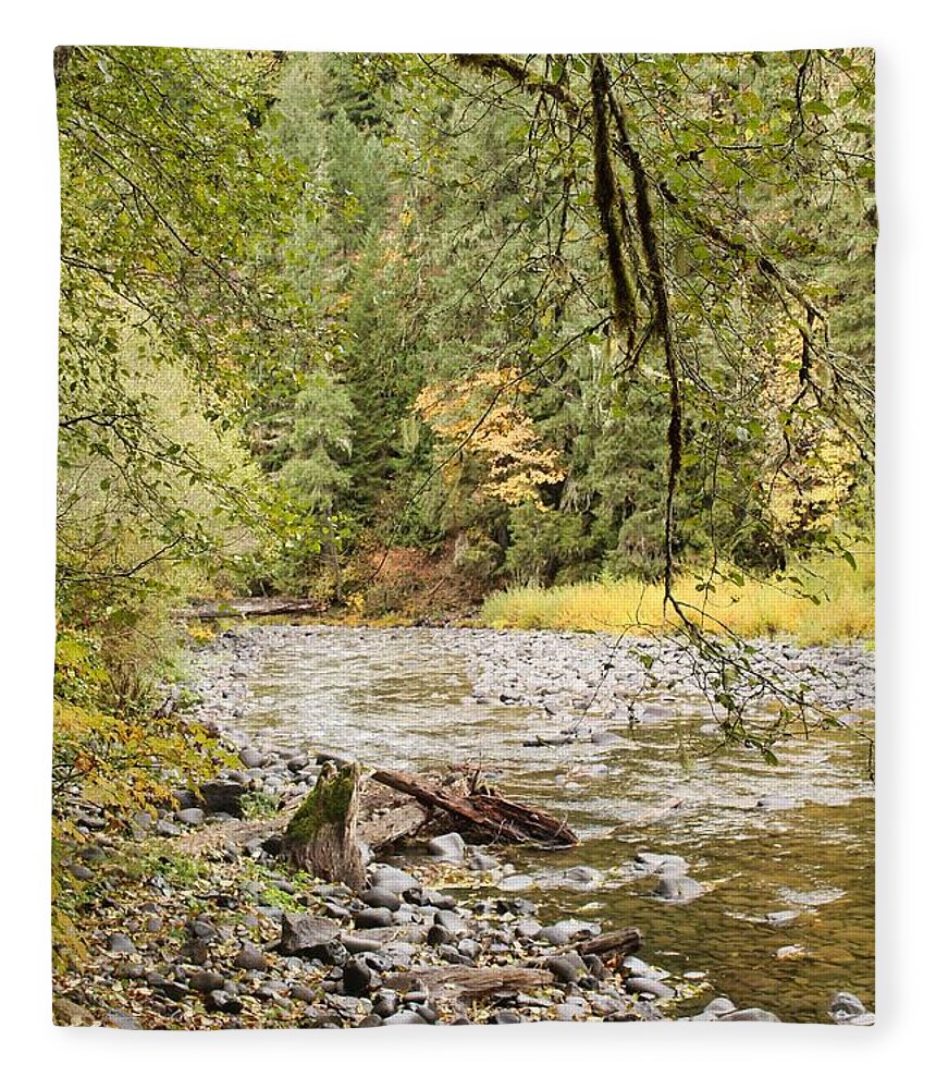 Molalla Fleece Blanket featuring the photograph Peaceful Molalla River by Brian Eberly