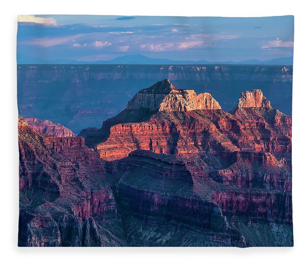 Landscape Fleece Blanket featuring the photograph Peaks of Bright Angel Canyon 2 by Ginger Stein