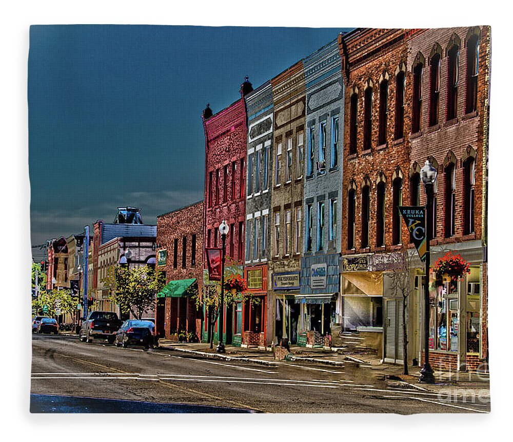 Downtiown Fleece Blanket featuring the photograph Penn Yan by William Norton