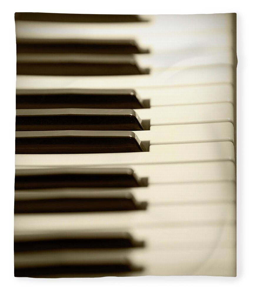 Electric Organ Fleece Blanket featuring the photograph Piano Keys by Wsfurlan