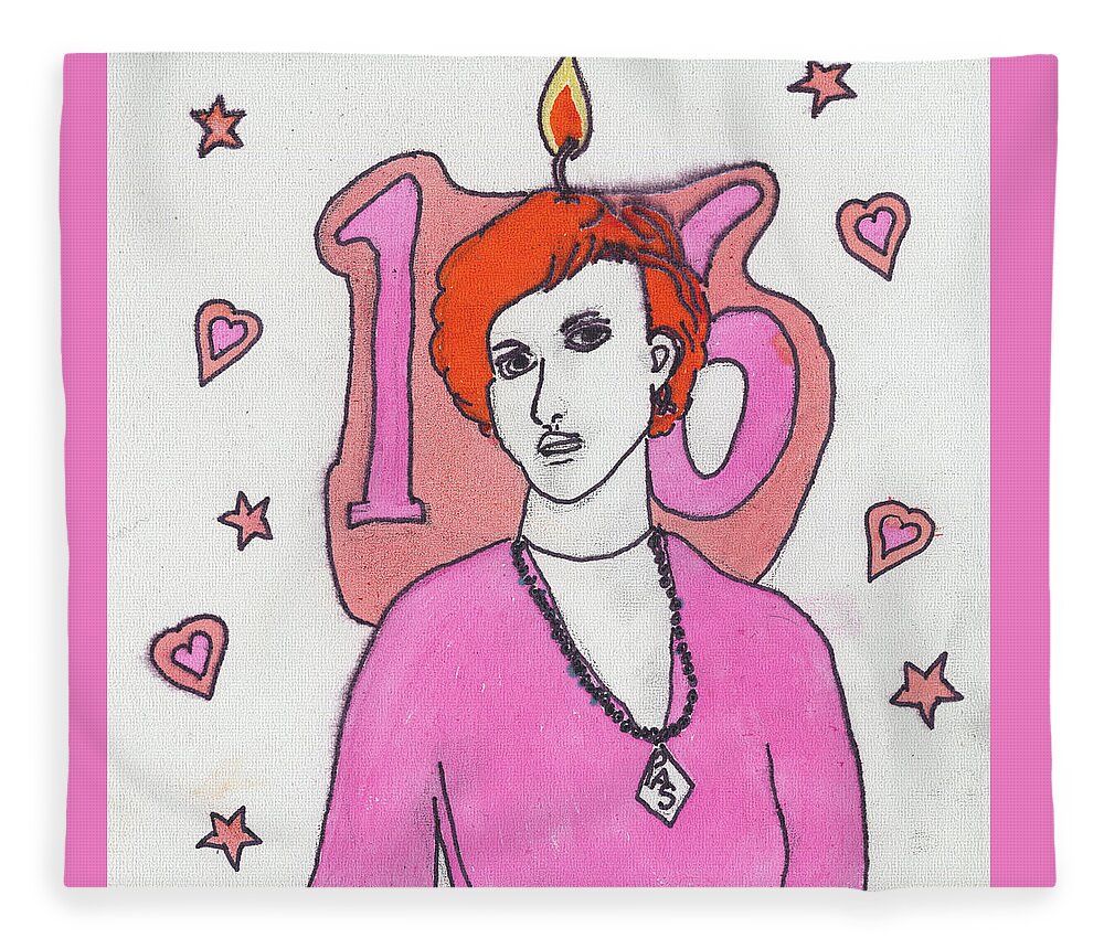Pretty In Pink Fleece Blanket featuring the mixed media Pink 16 by Phil Strang