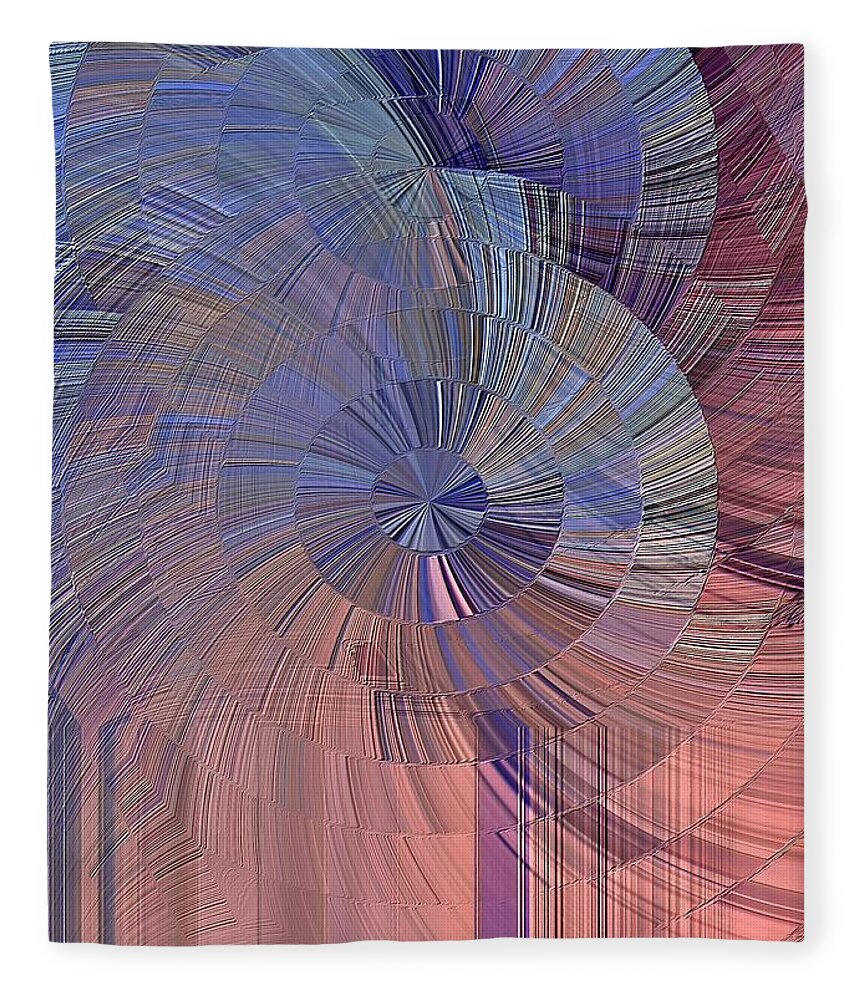 Pink Fleece Blanket featuring the digital art Pink, Blue and Purple by David Manlove