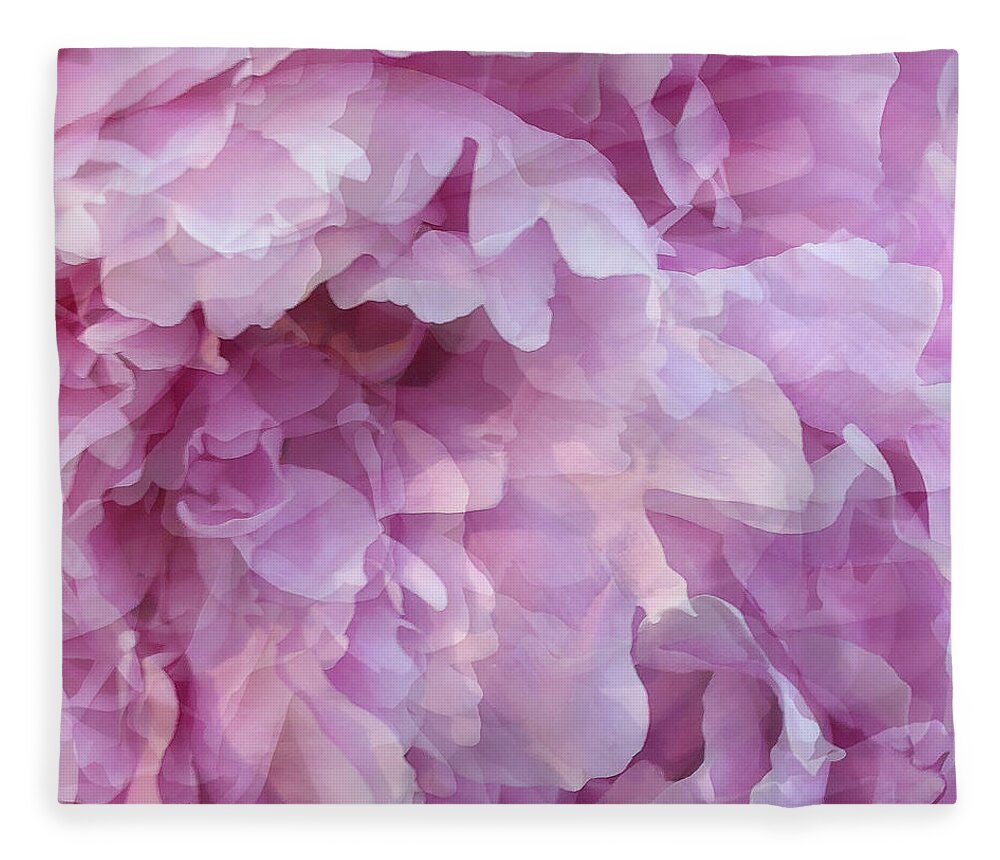 Pink Flower Fleece Blanket featuring the digital art Pinkity by Cindy Greenstein