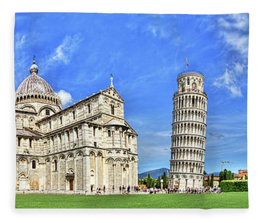 Pisa Leaning Tower Fleece Blanket featuring the photograph Pisa - leaning tower, cathedral and baptistry by Weston Westmoreland