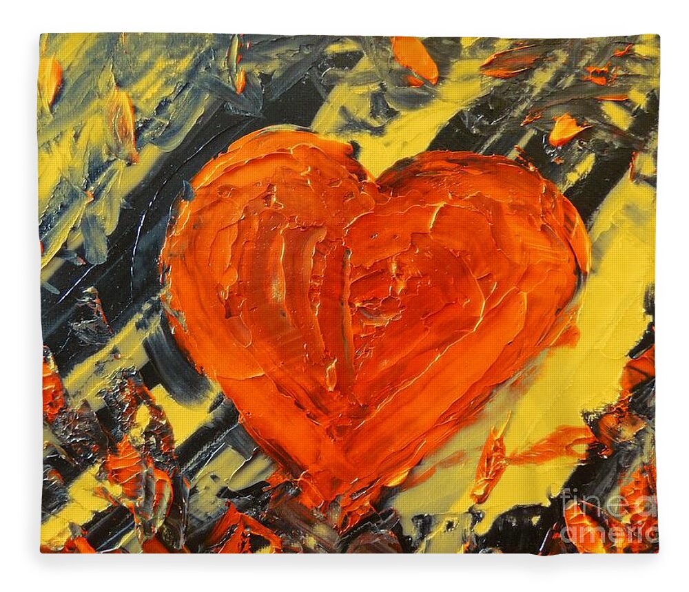Pittsburgh Fleece Blanket featuring the painting Pittsburgh Heart by Bill King