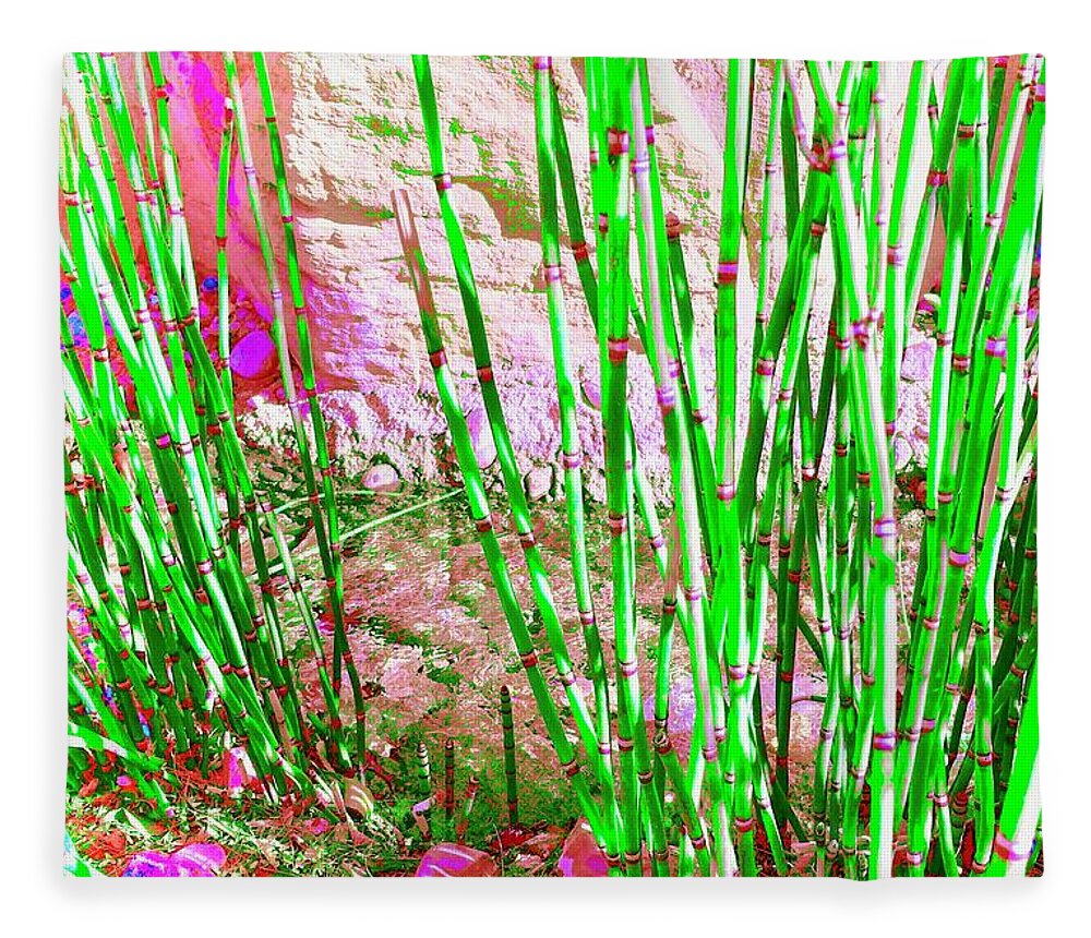 Reeds Fleece Blanket featuring the photograph Pixel Reeds by Debra Grace Addison