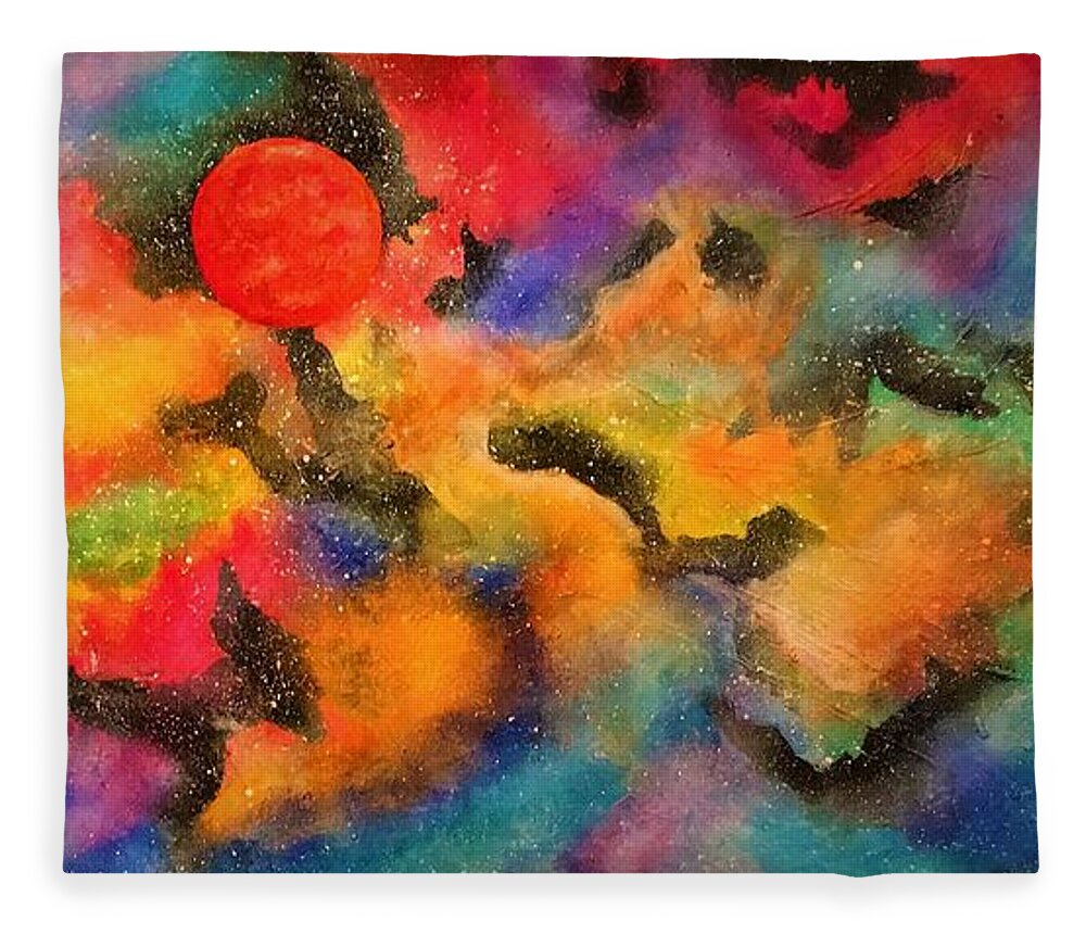 Planets Arcturus Arcturian Ascension Cosmos Universe Star Seed Nebula Space Alienworld Fleece Blanket featuring the painting Planet Arcturus by Esperanza Creeger