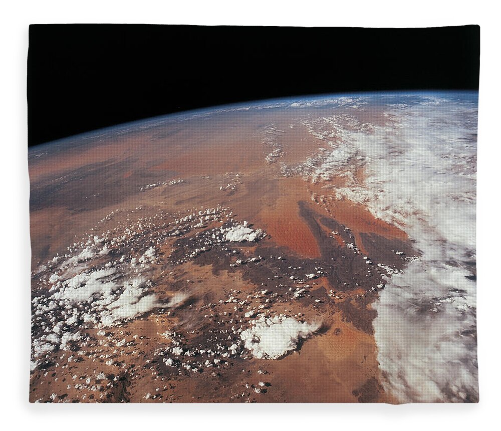 Research Fleece Blanket featuring the photograph Planet Earth Viewed From Space by Stockbyte