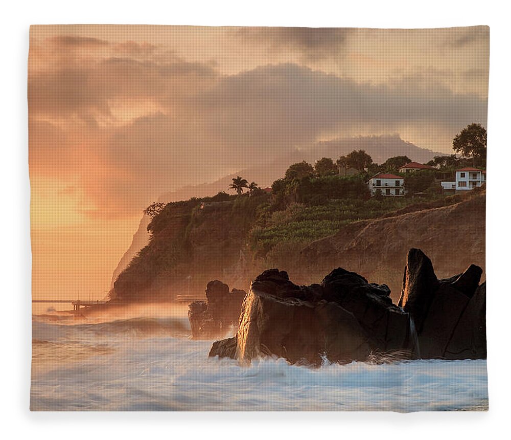 Tranquility Fleece Blanket featuring the photograph Playa De Formosa En Madeira by Iñigo Escalante