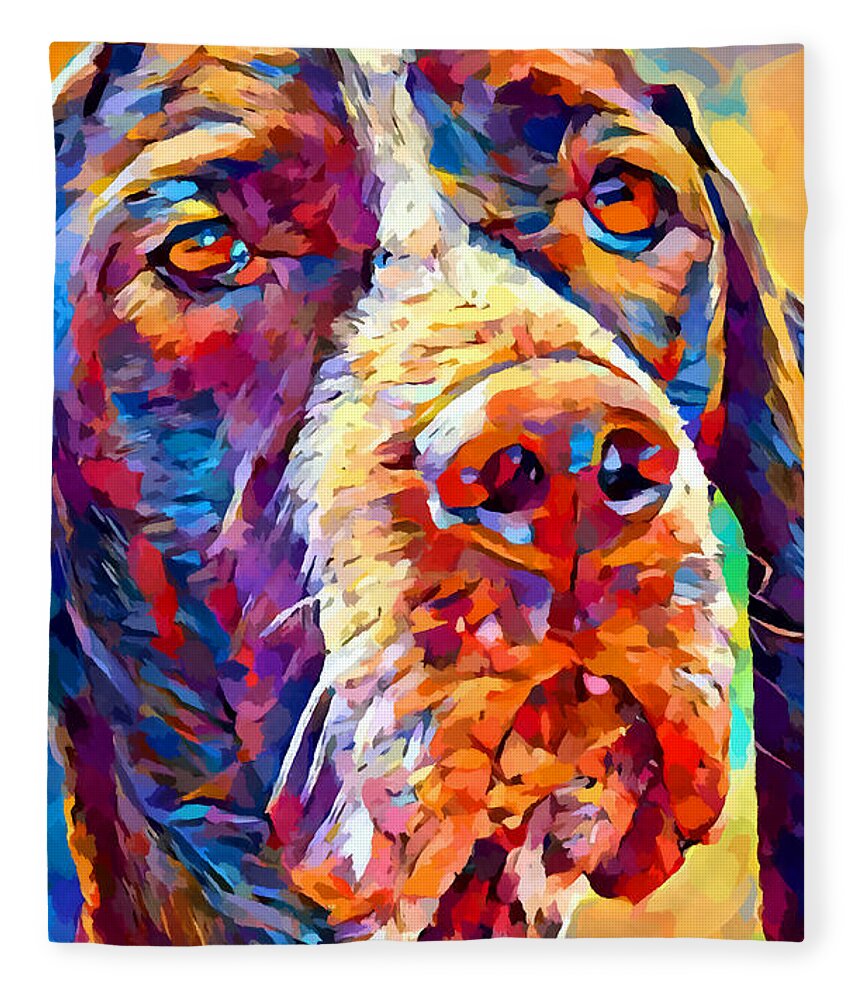 Portrait Fleece Blanket featuring the painting Pointer by Chris Butler