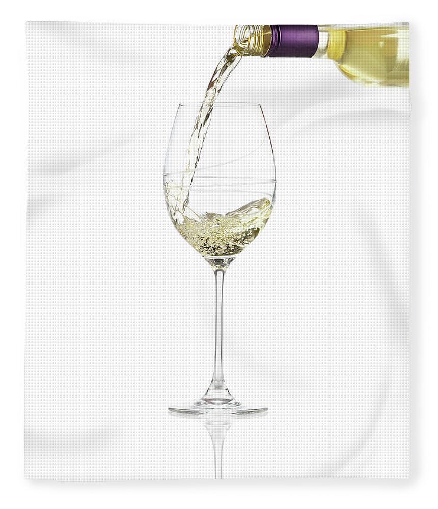 Cool Attitude Fleece Blanket featuring the photograph Pouring A Glass Of White Wine by Steven Krug