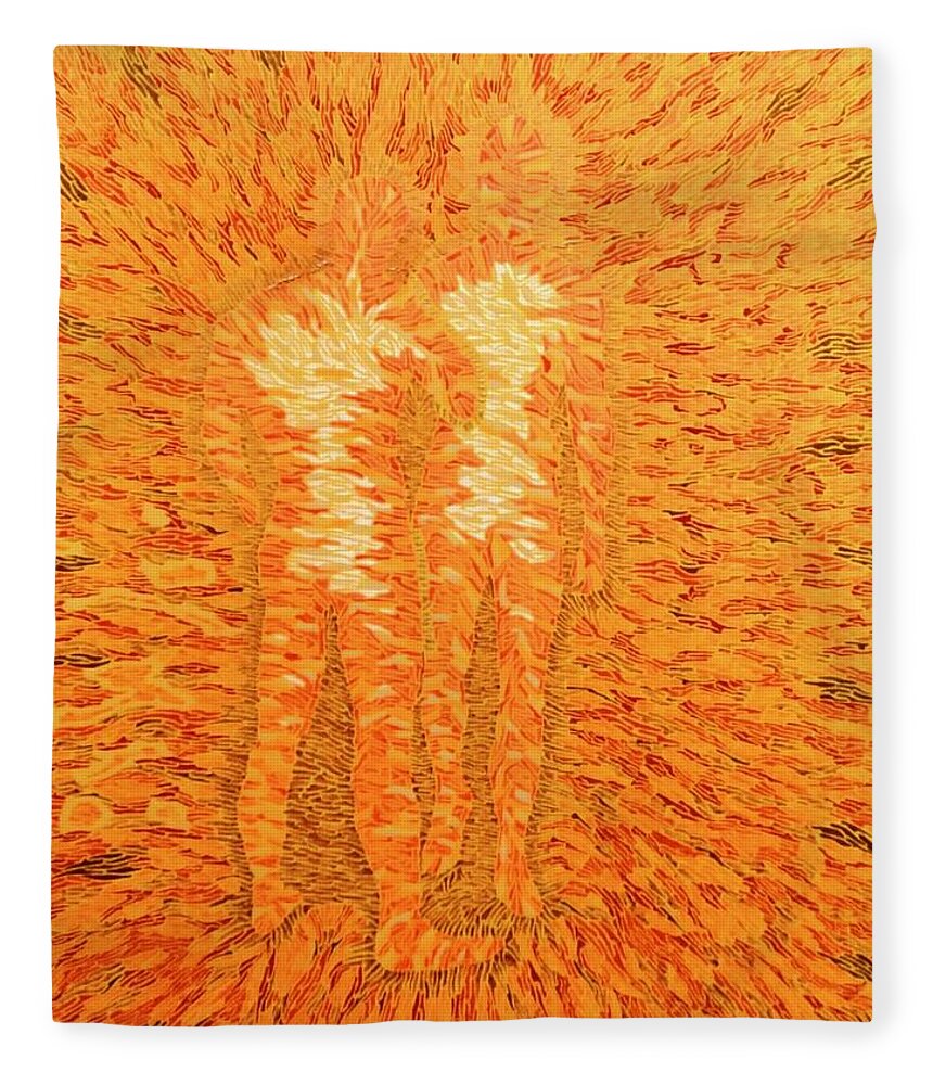 Fire Fleece Blanket featuring the painting Power by DLWhitson
