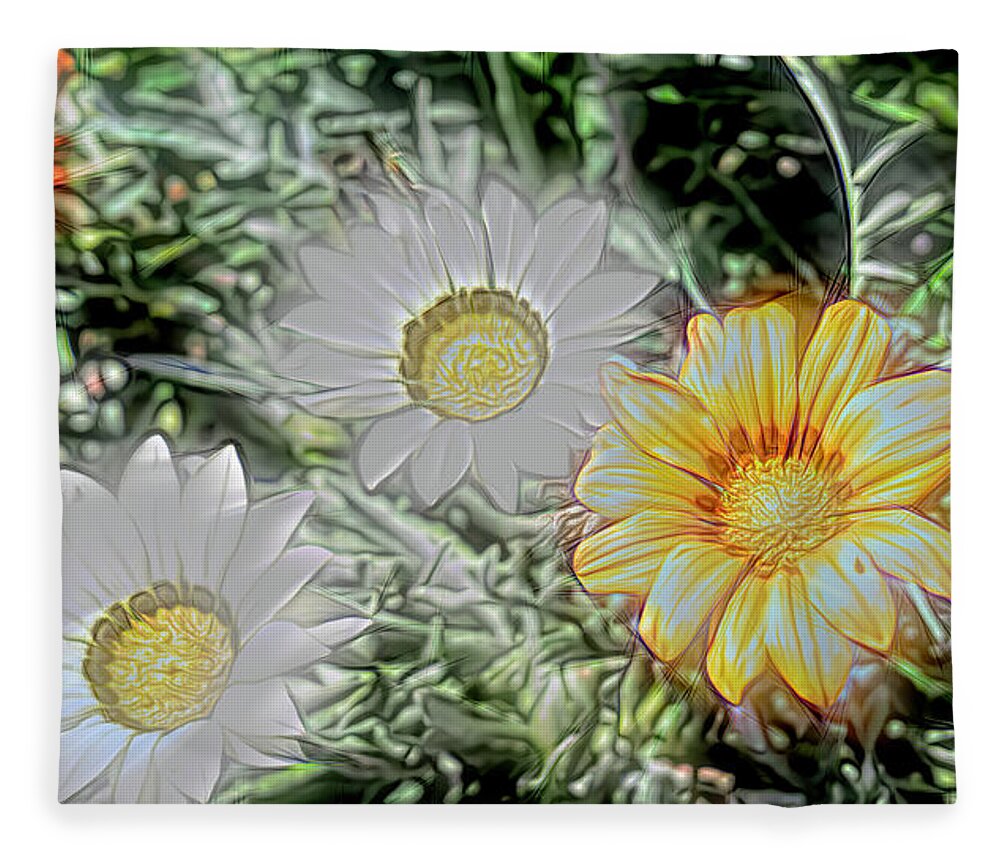 Wildflowers Fleece Blanket featuring the photograph Pressed flowers by Cathy Anderson