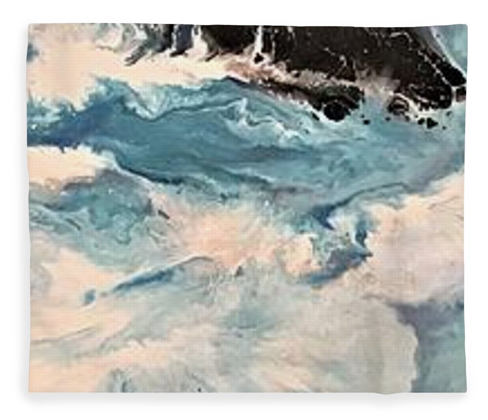 Abstract Fleece Blanket featuring the painting Pristine by Soraya Silvestri