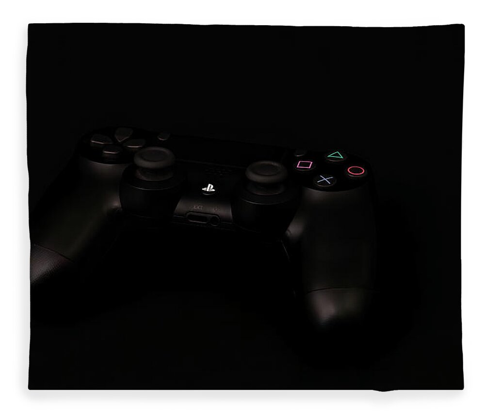 Background Fleece Blanket featuring the photograph PS4 Controller by Darryl Brooks