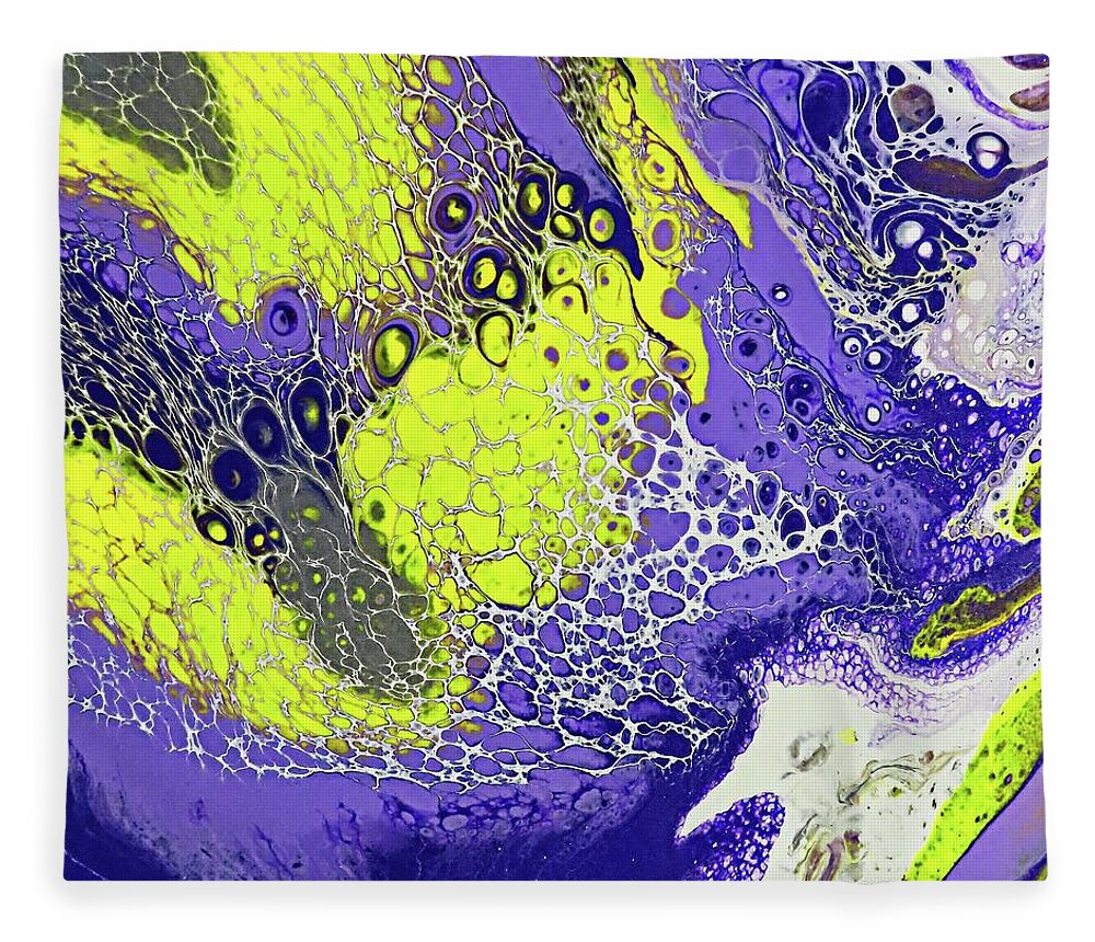 Abstract Painting Fleece Blanket featuring the photograph Purple and Yellow by Steve DaPonte