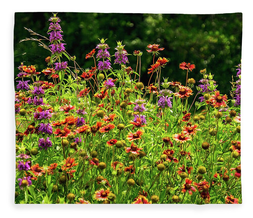 Texas Wildflowers Fleece Blanket featuring the photograph Purple Fire by Johnny Boyd