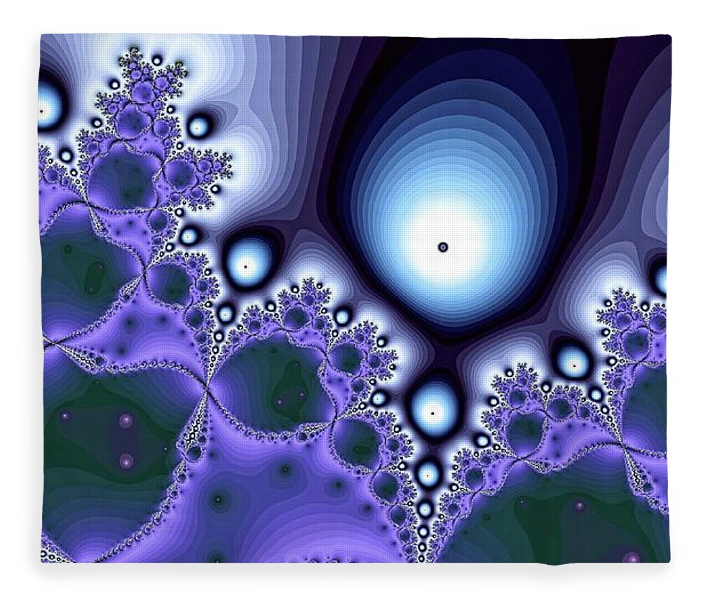 Fractal Fleece Blanket featuring the digital art Purple Magic Meteor by Don Northup
