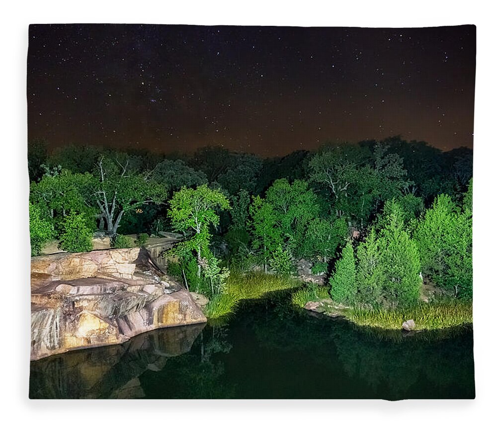 St Louis Fleece Blanket featuring the photograph Quarry at Night by Amanda Jones