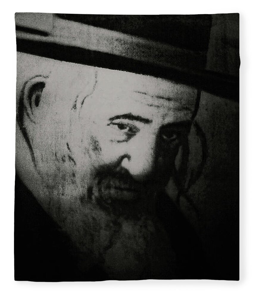 Rabbi Fleece Blanket featuring the photograph Rabbi Shayele Kerestirer - His Image is believed to be an Amulet Against Misfortune by Doc Braham