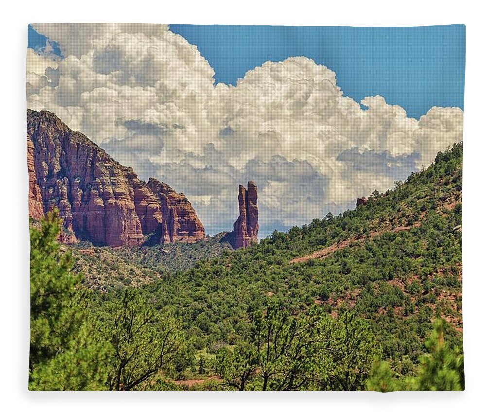 Arizona Fleece Blanket featuring the photograph Rabbit Ears Butte by Marisa Geraghty Photography