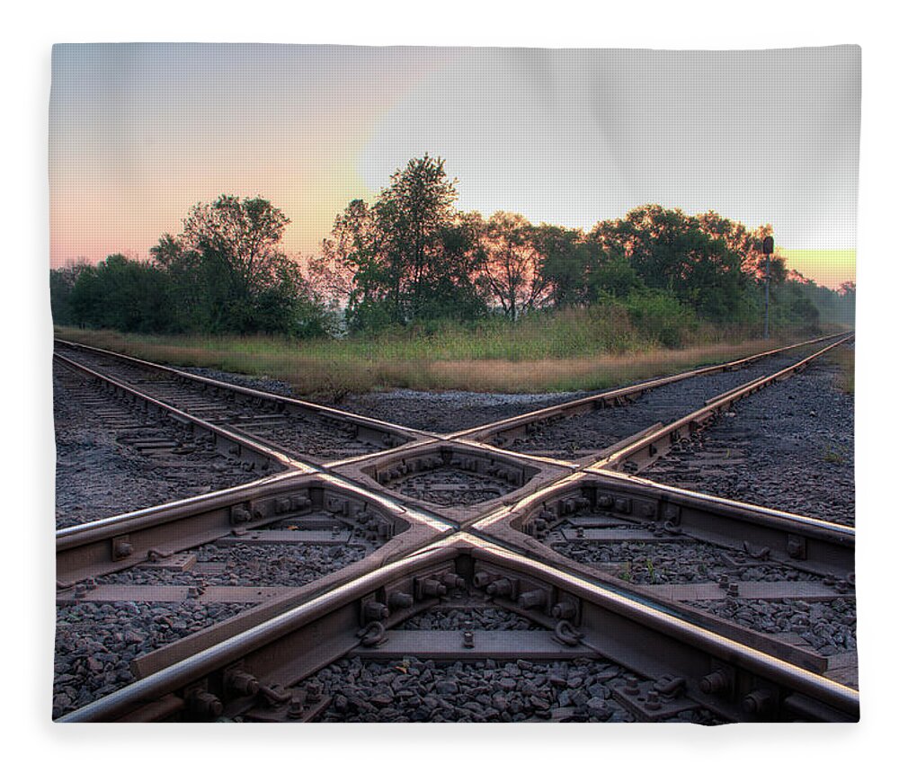 Grass Fleece Blanket featuring the photograph Railroad Diamond by Jerad Heffner