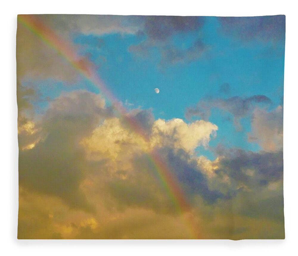 - Rainbow After The Storm Fleece Blanket featuring the photograph - Rainbow after the Storm by THERESA Nye